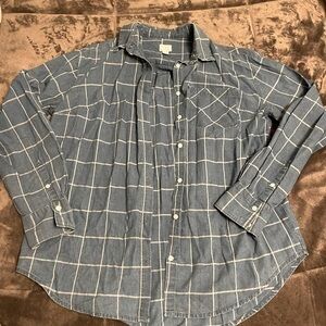 A New Day Denim plaid button Size medium